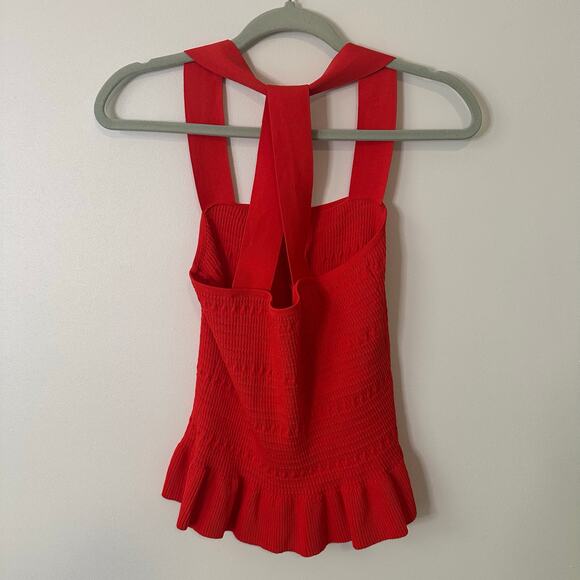 Parker red smocked cross strap tank top size XS - Picture 12 of 13
